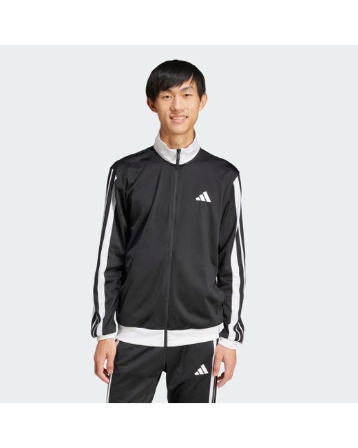 Chaqueta Tricot Regular Fit Colorblock 3 Bandas Adidas de hombre de color Black