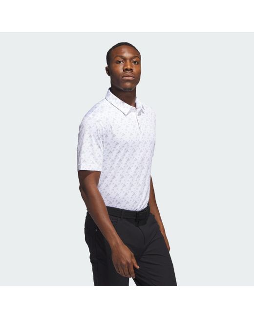 Adidas White Core Allover Print Polo Shirt for men