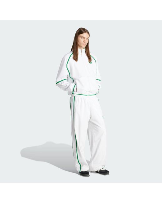 Adidas Originals White Tennis Woven Track Pants for men