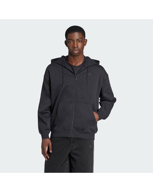 Chaqueta Holgada Con Capucha Adicolor Adidas de hombre de color Black