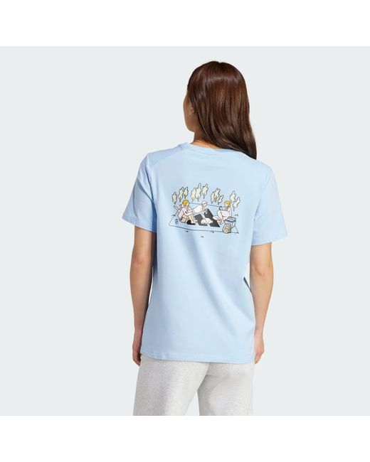 Adidas Blue Codes Doodle Camp Graphic T-Shirt