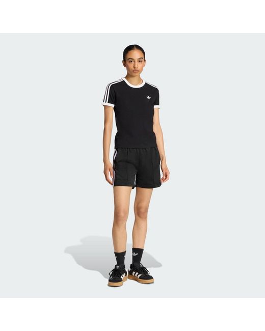 Adidas Black 3 Stripes Slim T-Shirt