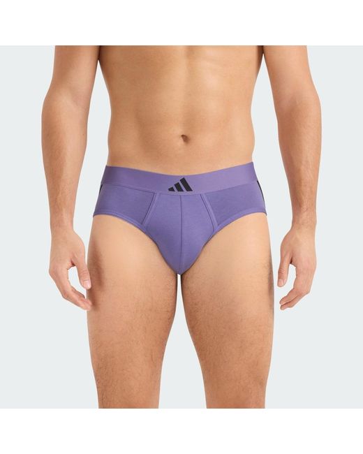 Adidas Blue Active Flex Cotton 3 Stripes 2Pk Low Rise Brief for men