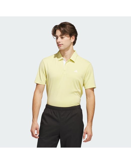 Adidas Yellow Drive Heather Golf Polo Shirt for men