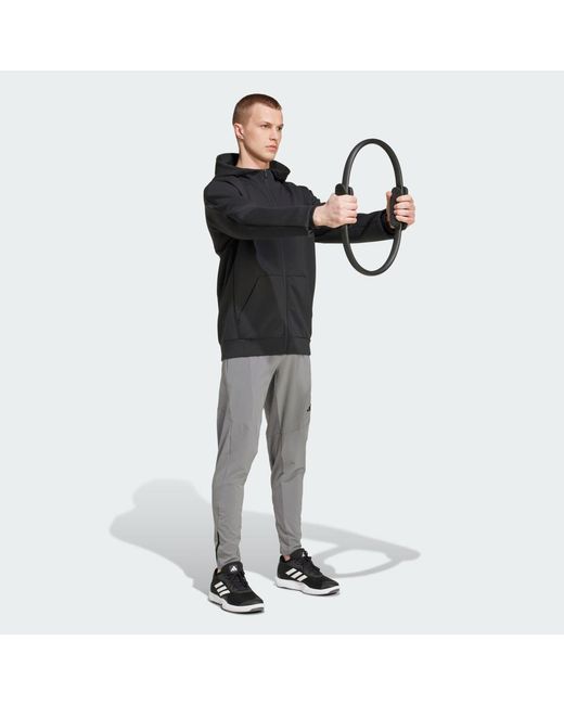 Adidas Black Designed For Training Full-Zip Track Jacket for men