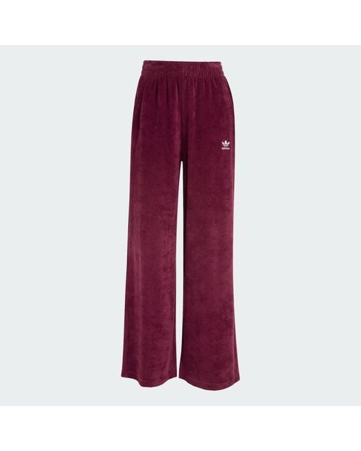Adidas Red Essentials Chenile Track Joggers