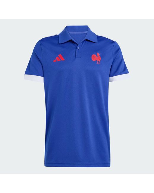 Adidas Blue France Rugby Home Supporters Replica Polo for men