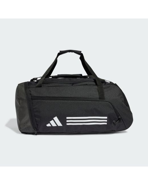 Adidas Black Essentials 3-Stripes Duffel Bag Medium