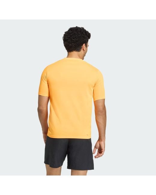 Adidas Orange Workout Essentials Base T-Shirt for men