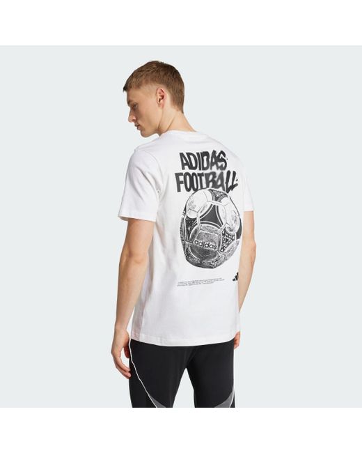 T-Shirt Grafica Con Storia Del Tango Del Calcio di Adidas in White da Uomo