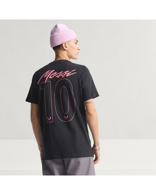 Adidas Black Messi Graphic T-Shirt for men