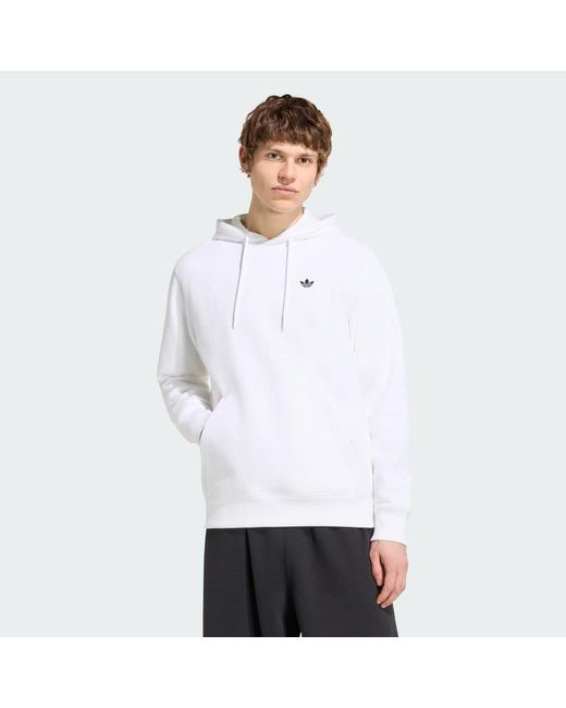 Adidas White Trefoil Essentials Hoodie for men