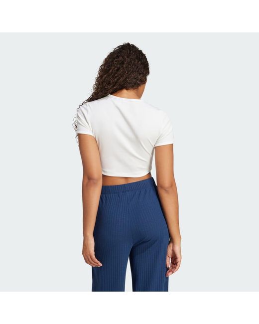 Adidas Blue Essentials Ribbed Tee