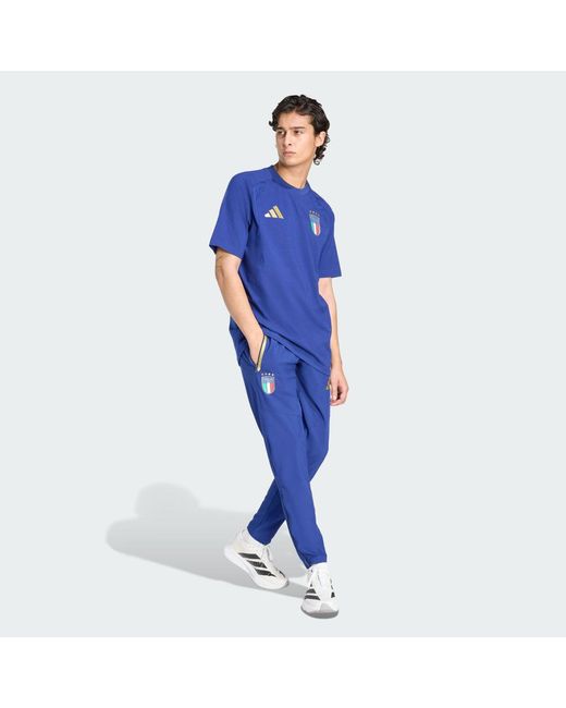 Adidas Blue Italy Tiro Travel Tracksuit Bottoms for men