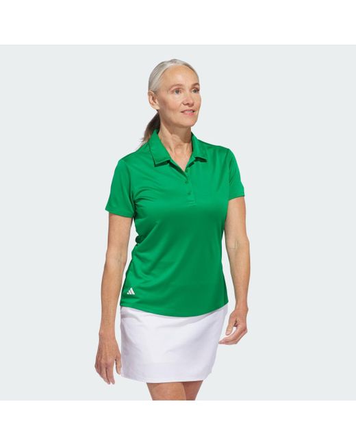 Adidas Green Solid Short Sleeve Polo Shirt