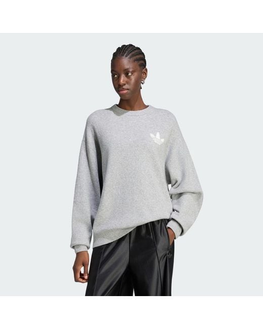 Adidas Gray Originals Athl Dept Knitted Sweatshirt