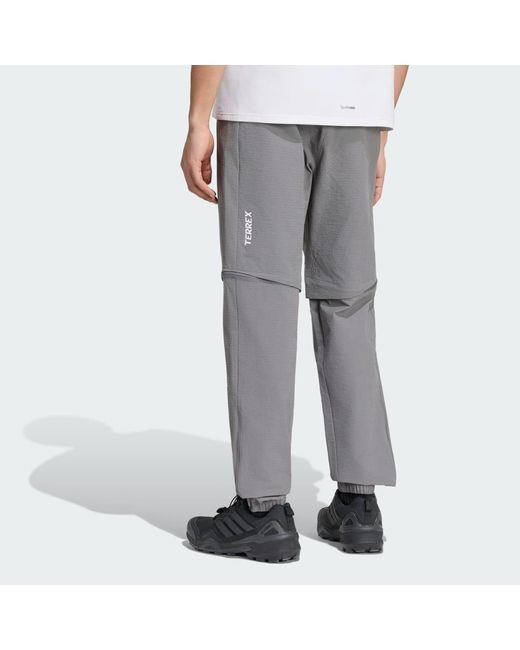 Adidas Gray Terrex Xperior Utilitas Clima365 Zip-Off Tracksuit Bottoms for men