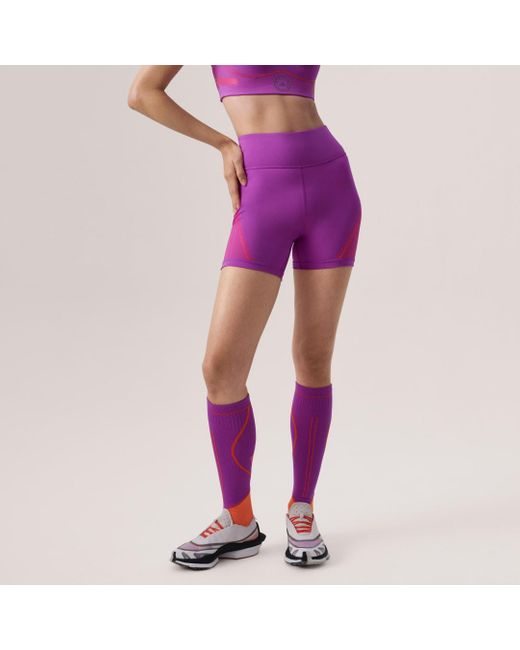 Leggings Corti Da Running By Stella Mccartney Truepace di Adidas in Purple
