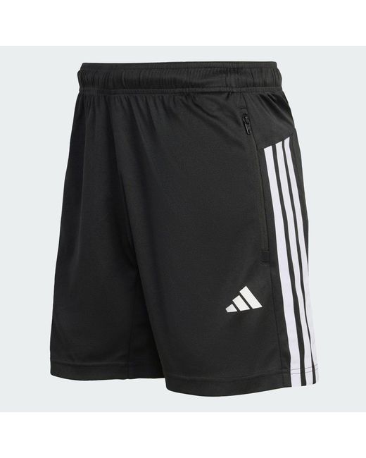 Adidas Black Workout Essentials Base 3-Stripes Pique Short 7Inch for men