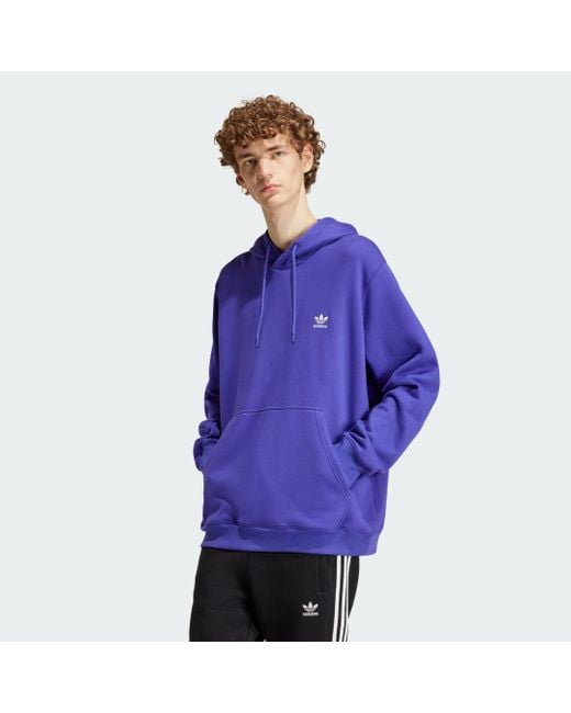 Adidas Purple Trefoil Essentials Hoodie for men