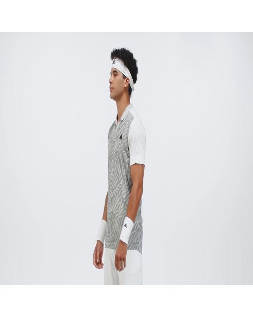 Adidas Gray Tennis Airchill Pro Freelift Polo Shirt for men