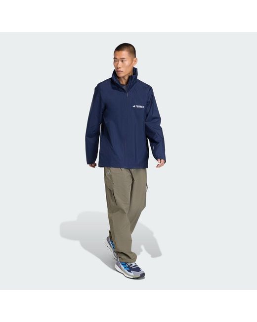 Adidas Blue Multi Essentials 2L Rain Jacket for men