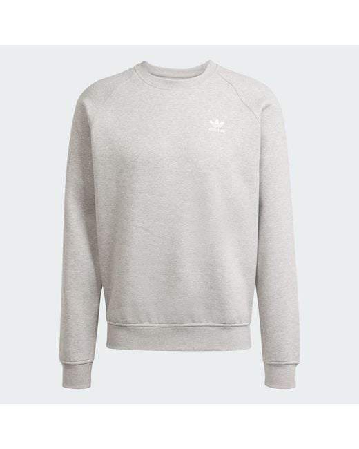 Adidas Gray Trefoil Essentials Crew Sweatshirt for men