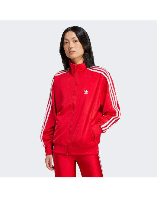 Adidas Red Adicolor Classics Loose Firebird Track Top