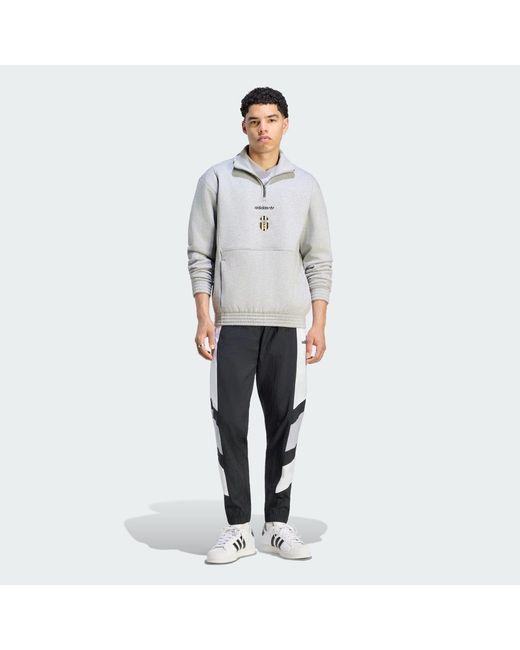 Adidas Gray Juventus Turin Eqt Half Zip Top for men