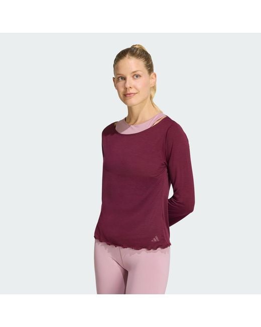 Adidas Red Motion Long Sleeve T-Shirt