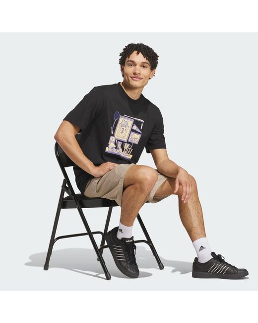 Adidas Black Sports Bar Memorabilia Graphic T-Shirt for men