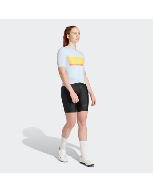 Adidas White Tempo Cycling Jersey Neo Heritage