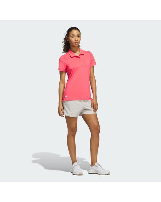 Adidas Pink Ultimate365 Solid Short Sleeve Polo Shirt
