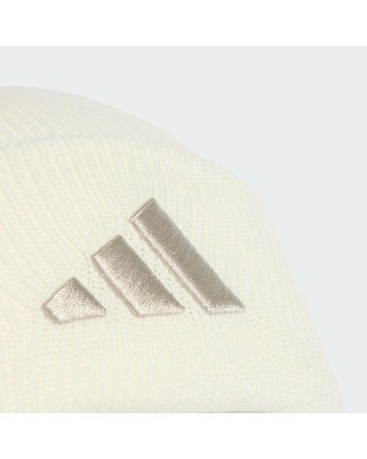 Adidas White New Logo Beanie Cuff