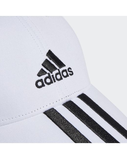 Adidas White 3-stripes Cotton Twill Baseball Cap