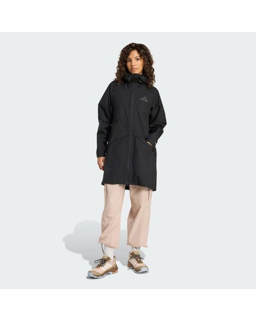 Adidas Black Terrex Multi 2 Layer Climaproof Rain Parka Jacket