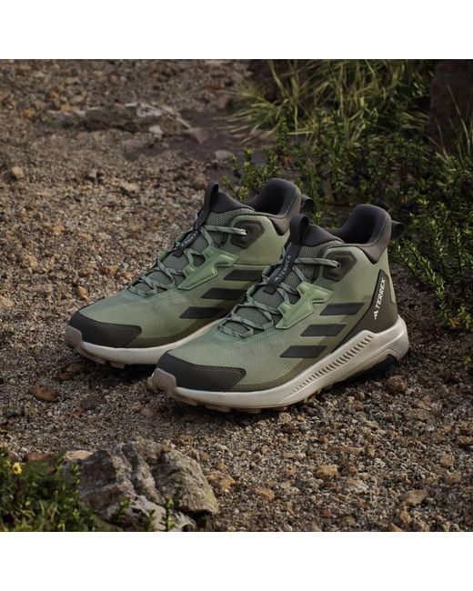 Adidas Green Terrex Anylander Mid Hiking Shoes for men
