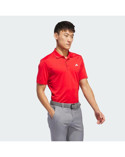 Adidas Red Adi Performance Polo Shirt for men