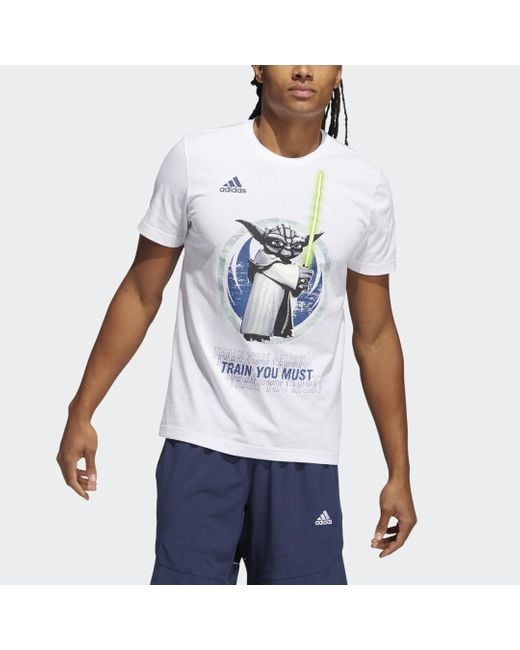 Camiseta Madrid Star Wars Yoda Graphic adidas de hombre de color Blanco | Lyst