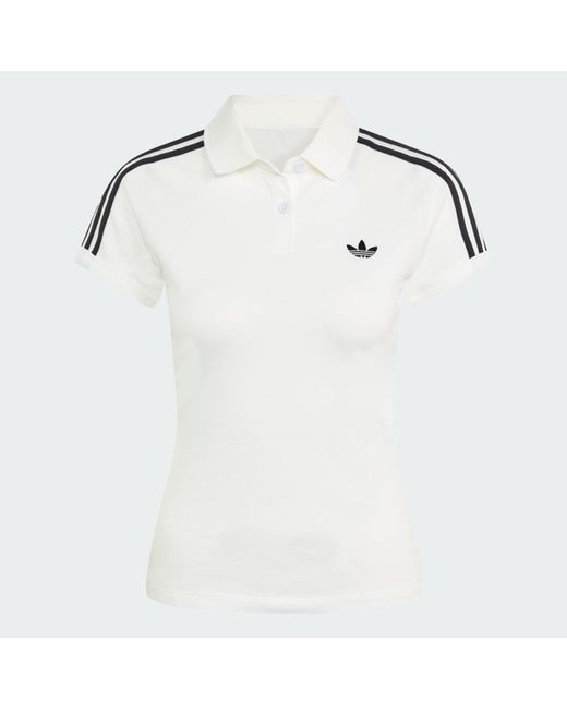 Adidas White 3-Stripes Polo
