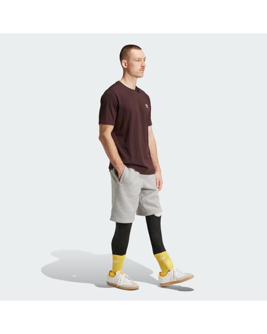 Adidas Originals Brown Trefoil Essentials Tee for men