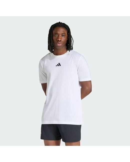 Adidas White Padel Category Graphic T-Shirt for men