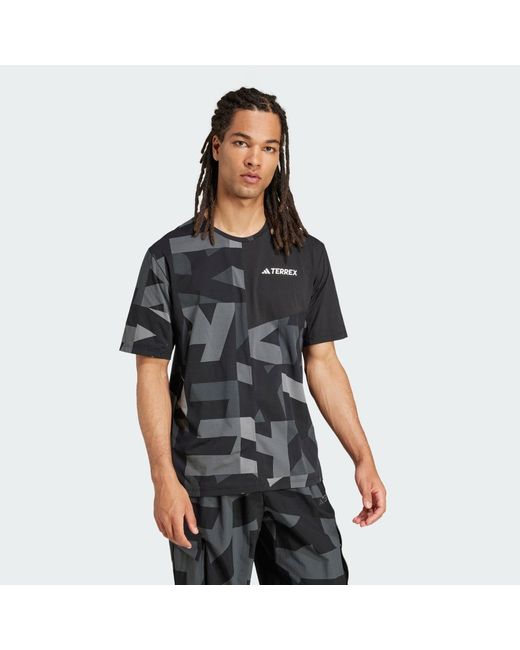 Adidas Black Terrex Multi Climacool Printed T-Shirt for men