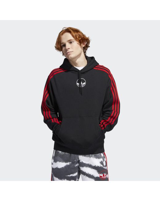 Sweat-shirt à capuche 3-Stripes Circle Trefoil adidas pour homme en coloris  Noir | Lyst