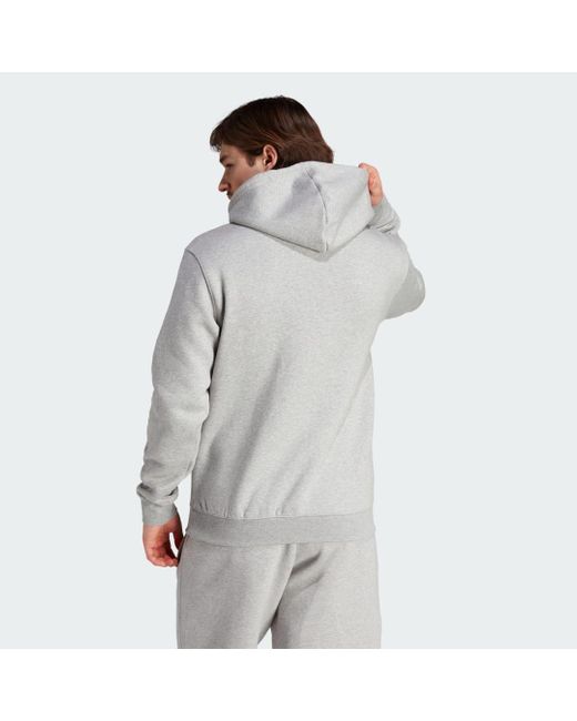 Adidas Originals Gray Trefoil Essentials Hoodie for men