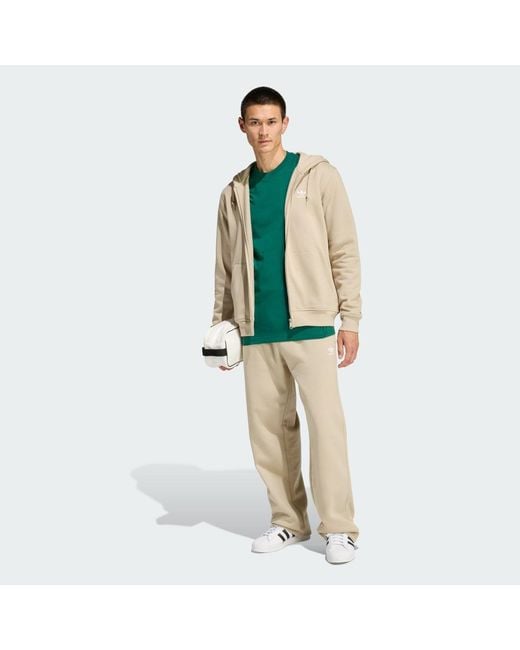 Adidas Natural Trefoil Essentials Open Hem Joggers for men
