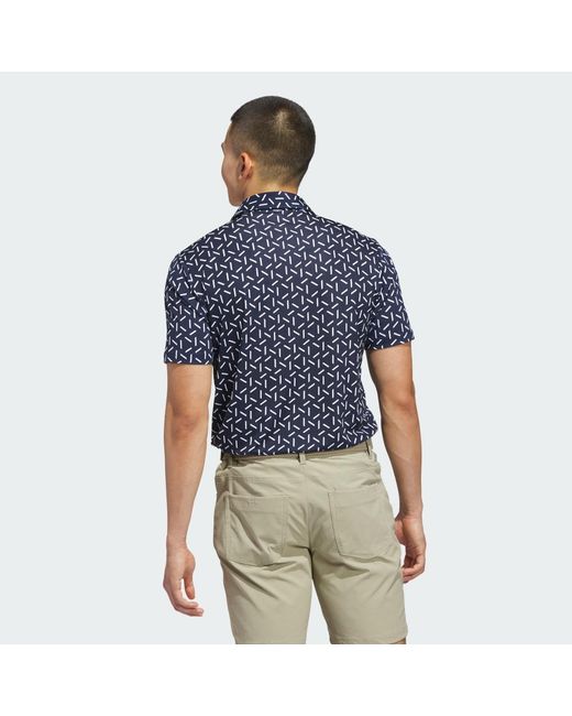 Adidas Blue Ultimate365 Mesh Print Climacool Polo Shirt for men