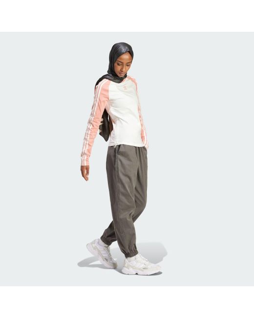 Adidas White Slim Fit Long Sleeve Long-sleeve Top