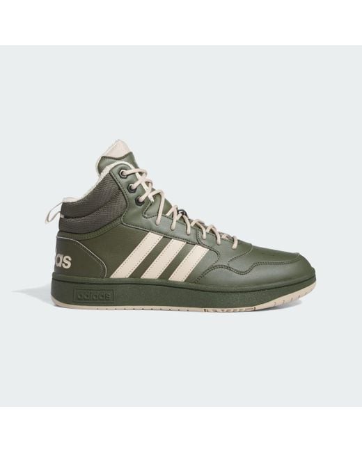Adidas Green Hoops 3.0 Mid Lifestyle Basketball Classic Fur Lining Winterized Shoes for men