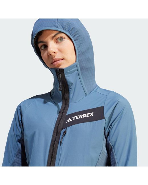 adidas TERREX in Hooded Fleecejacke Techrock Wind Blau Lyst DE 
